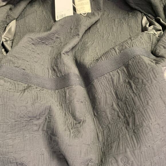 ZADIG & VOLTAIRE Size L Louis Black Sheepskin Leather Biker Jacket - Picture 5 of 6